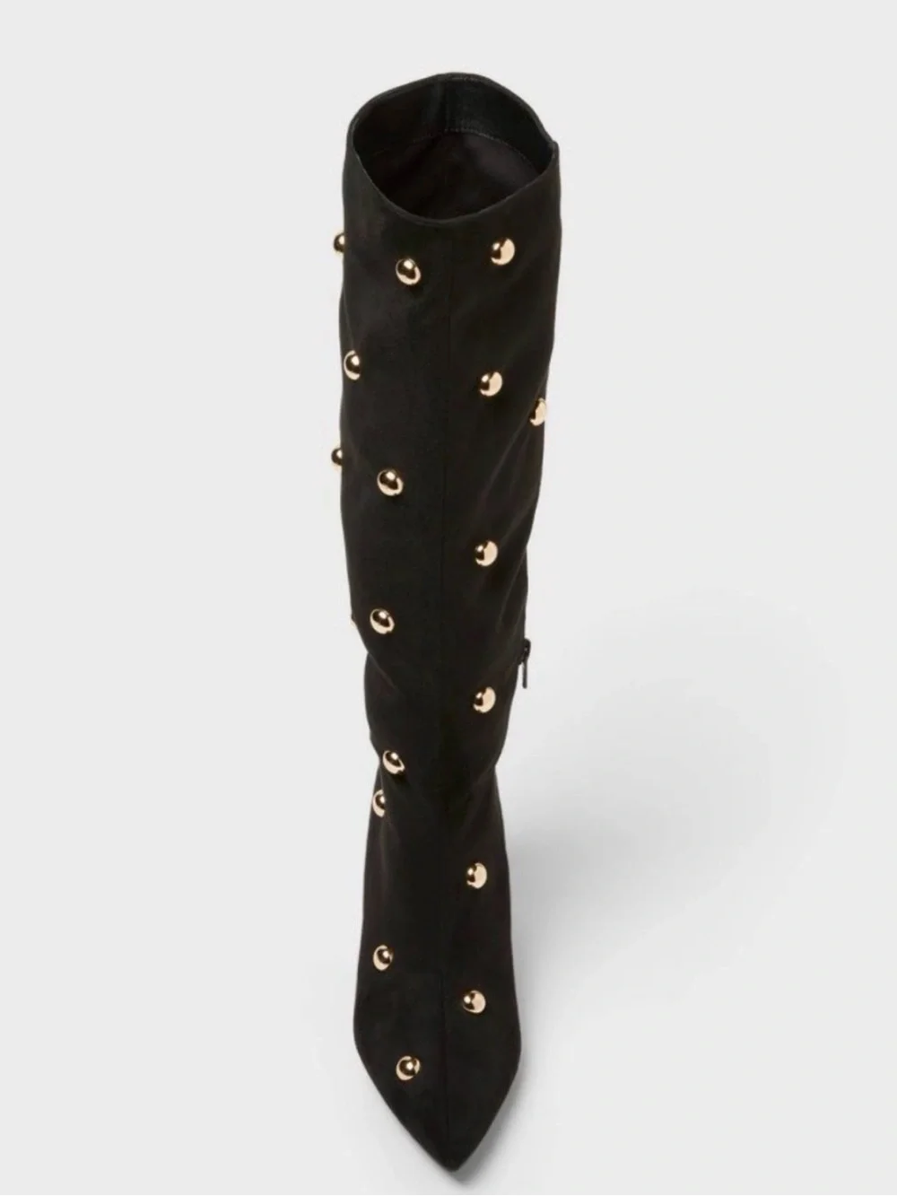 Black Studded Knee-High Boots - Fashion Women's Boots